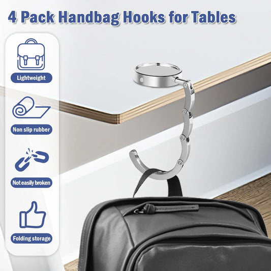 Sleek Foldable Bag Hook – Portable Bag Hanger for Tables